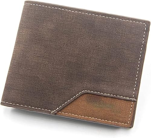 VSULZVNU Kartenetui, modische Herrengeldbörse, Geldtasche, einfarbig, Leder, Business, kurze Geldbörse, Vintage, Multi-Karte, weiche Geldbörse, Münztasche (Farbe: D)