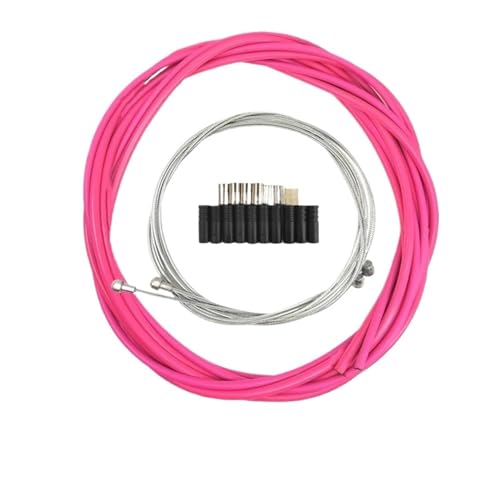 Fahrradkabelsatz for MTB-Rennrad, 4 mm, 5 mm, Brems-/Schaltkabelsatz, Mountainbike, Schaltwerk, Kabelgehäuse(Pink)