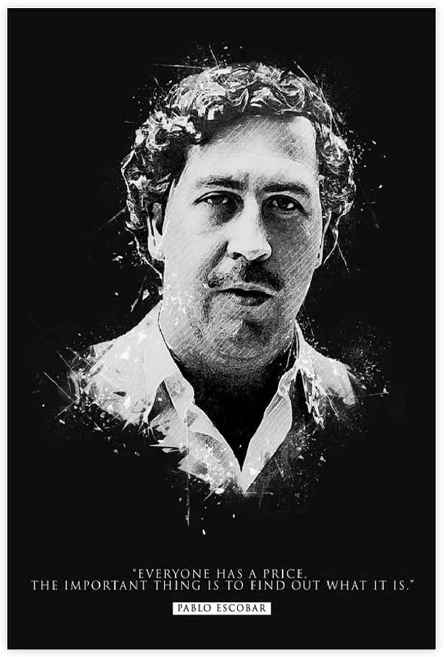 5d Diamond Painting Diamant Bilder FüR Erwachsene Und Kinder Inspirational Quotes Pictures Pablo Escobar DIY Kreuzstich Arts Craft Kristall Strass Stickerei 11.8"x15.7"(30x40cm) Kein Rahmen