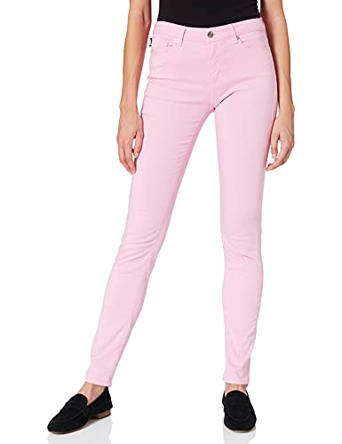 Love Moschino Damen Skinny 5 Gabardine Denim,with Nickel galvanic Metal Accents,Logo Label on 5th Pocket and tab Casual Pants, PINK, 34