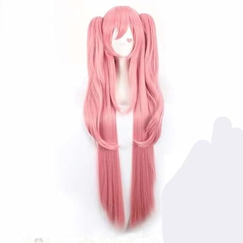 WCCNKK Seraph of The End Krul Tepes Cosplay Perücke + Perückenkappe, Rosa 100 Cm Langes Haar, Geeignet Für Halloween, Party, Karneval, Halloween-Dekorationszubehör, Anime-Geschenk