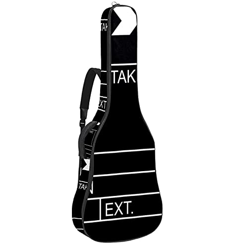 Gitarrentasche Schutz- und Transporttasche für akustische und klassische Gitarren wasserfest und gepolstert Black Movie Clapboard Lustig 108.9x42.9x11.9 cm