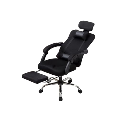 AJYBYUKJ Chefsessel Home-Office-Schreibtischstühle Drehstuhl Computer-Büro-Heim-E-Sport-Mesh Ergonomischer Drehstuhl mit Hubfunktion (Farbe: Noir Größe: Fußpedal) Beauty Comes