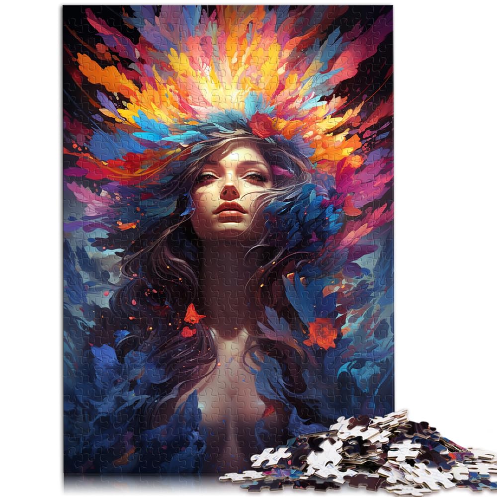 Puzzles als Geschenke, farbenfrohes psychedelisches Gemälde Einer Göttin, Puzzle 1000 Teile, Puzzle für Erwachsene, Holzpuzzle für die Heimdekoration, 1000 Teile (50 x 75 cm)