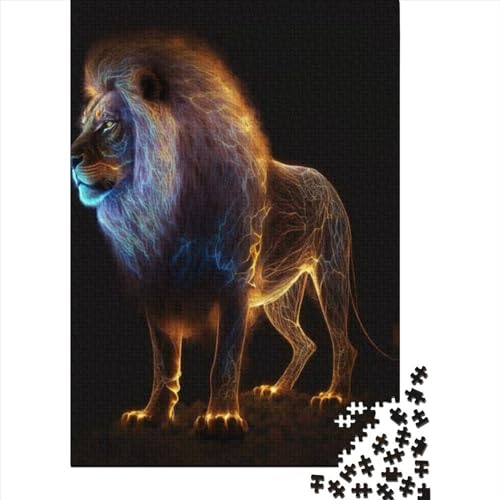 Galaxy Lion Puzzle für Erwachsene, 1000 Teile, Holzpuzzle für Erwachsene und Jugendliche ab 12 Jahren (Größe 75 x 50 cm)