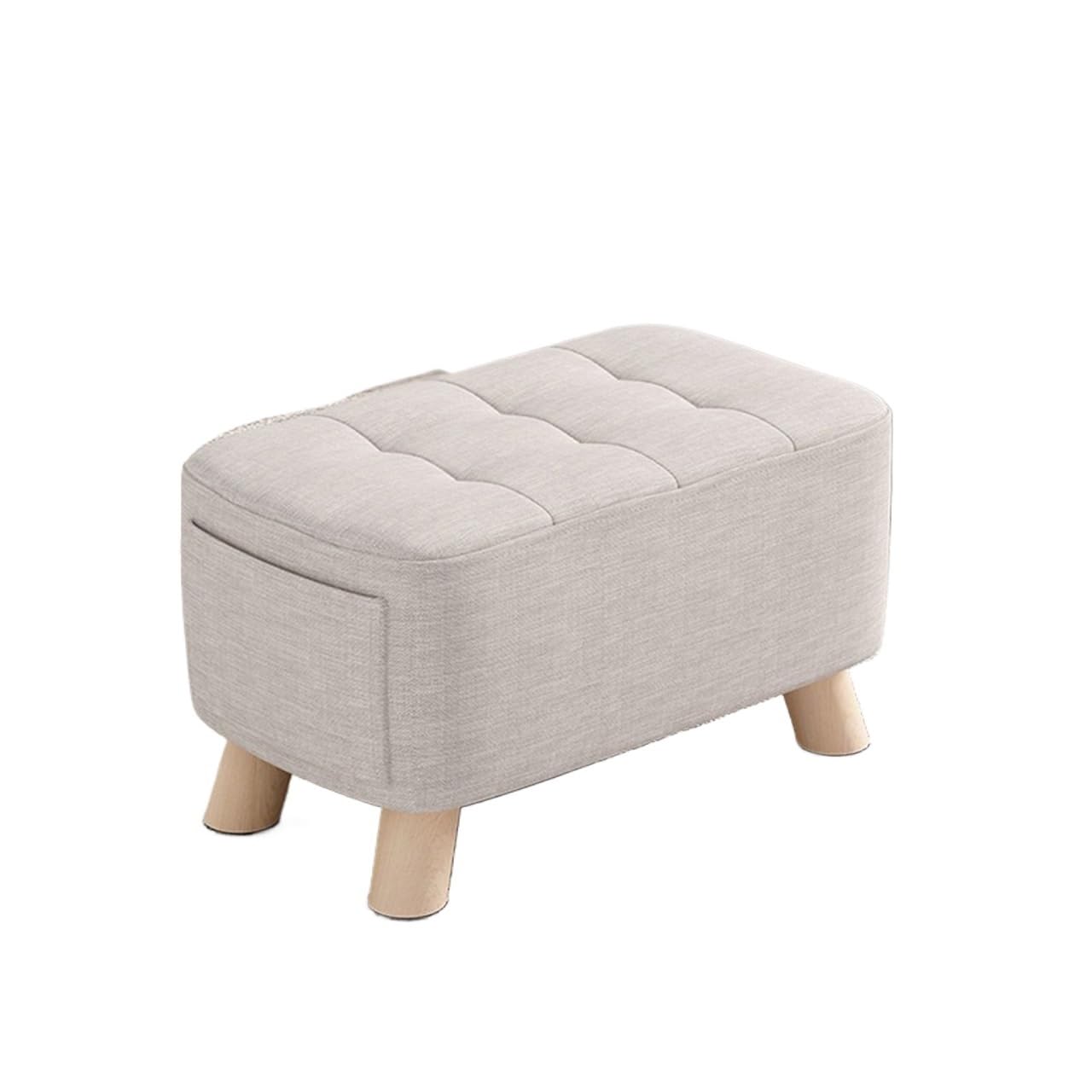 FUHAI-666 Schuhregal Einfache kleine Hocker for den Heimgebrauch, Tür, Schuhbank, Wohnzimmer, Sofa, Hocker, Fußhocker, kurzer Hocker, Stuhl, Massivholzbank Schuhrschrank(Beige)