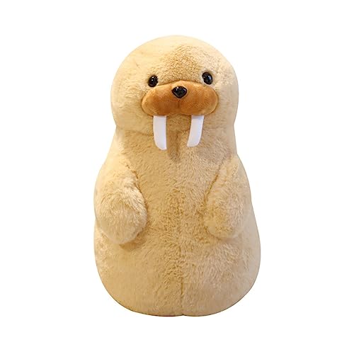 DANAIM Lebensechtes Robben-Plüschtier, Blaue Pinguin-Aquariumtiere, Stofftier-Plüschkissen, Süßes Umarmungsspielzeug for Kinder, Geburtstagsgeschenk(Brown,43cm)