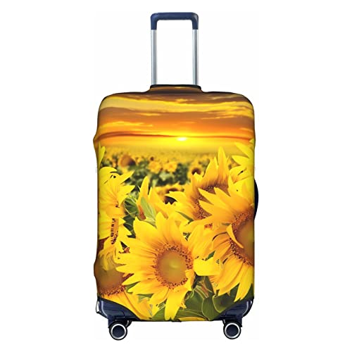 Sonnenblumen-Feld-Trolley, hohe Elastizität mit Reißverschluss, Größe XL, geeignet für 45,7 - 81,3 cm (18-32 Zoll) Trolley-Tasche