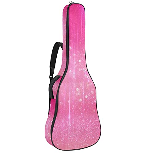 Akustikgitarre Tasche Dicke Polsterung Wasserdicht Dual Verstellbarer Schultergurt Gitarrenkoffer Gig Bag (Hellsilber)