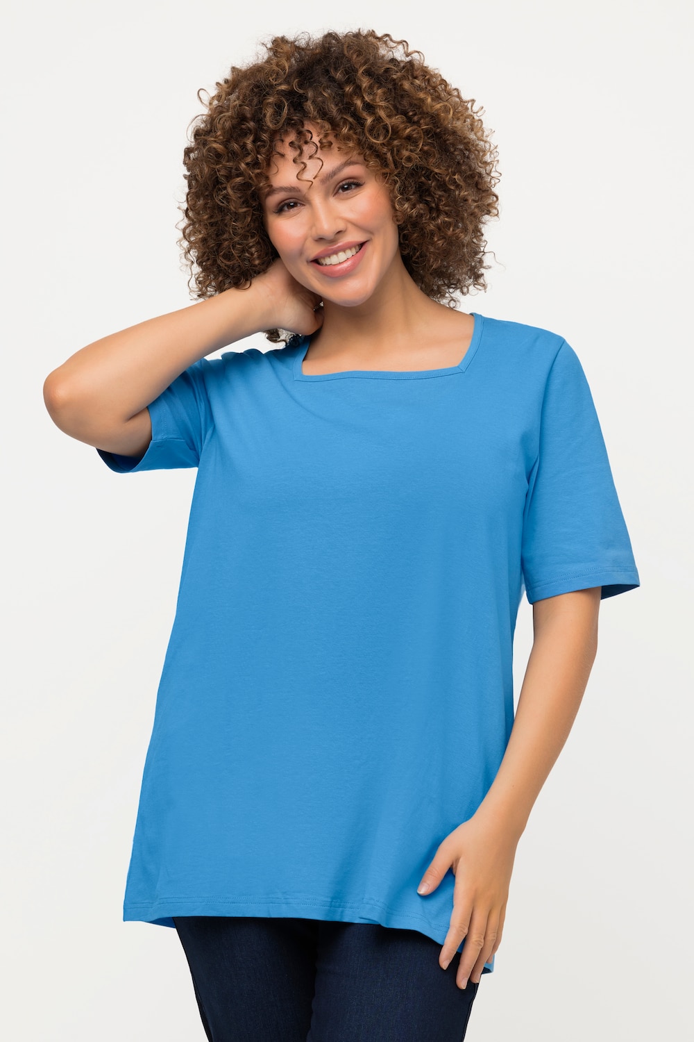 Große Größen T-Shirt, Damen, blau, Größe: 46/48, Baumwolle, Ulla Popken