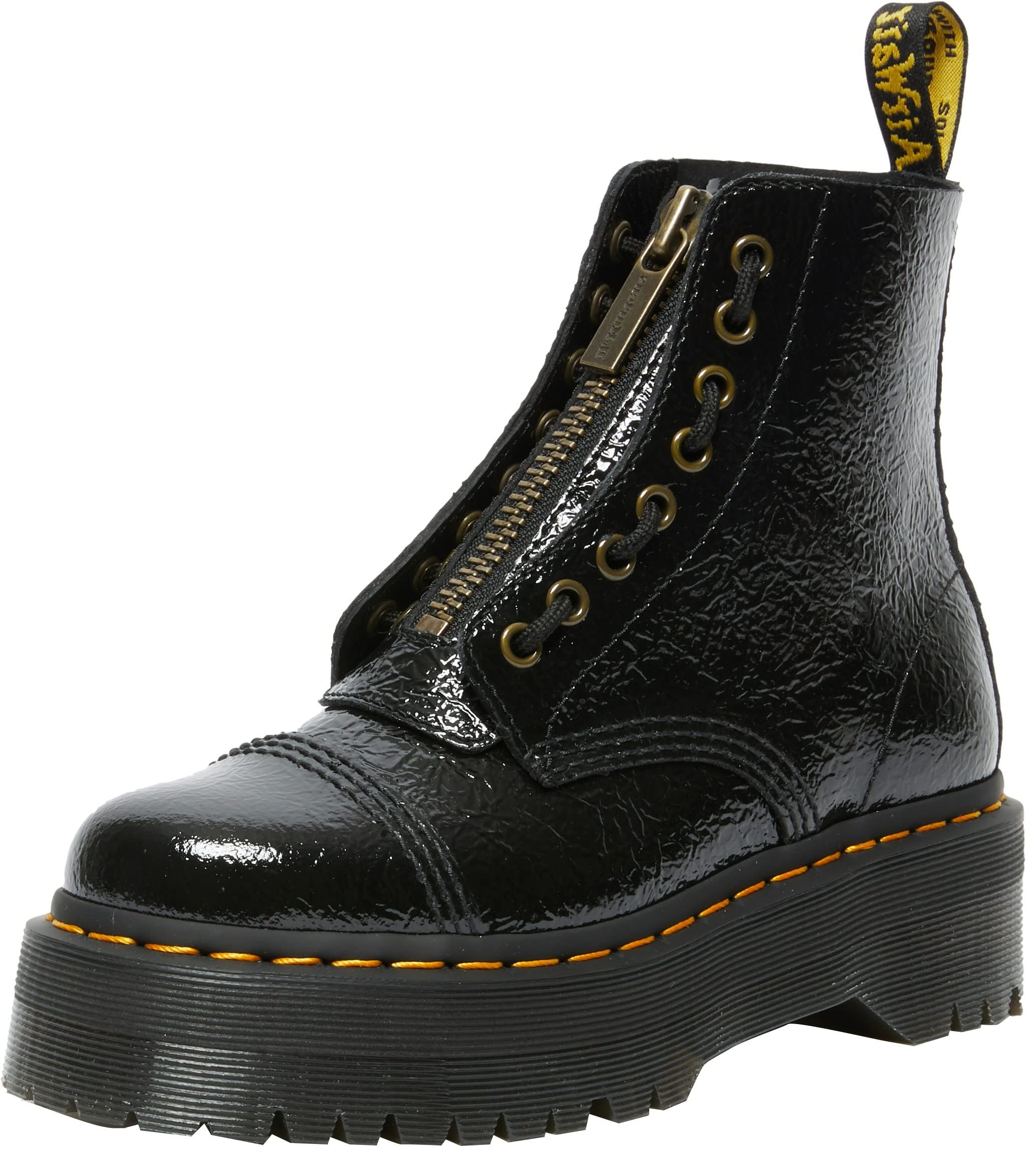 Dr. Martens Damen Sinclair Amphibians, Black Distressed Patent, 41 EU