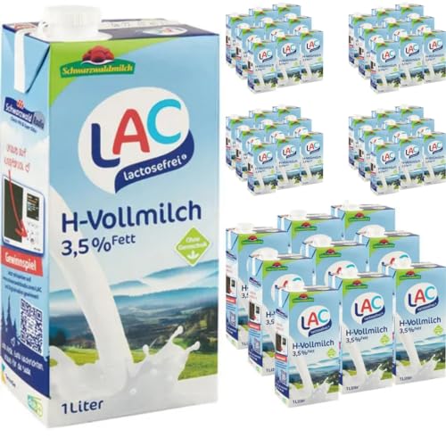 Pufai, Milch LAC H-Milch 3,5% Fett laktosefrei Haltbare Milch, je 1 Liter, 60 Stück + pufai