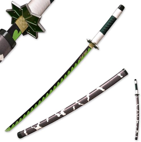 MAUXpIAO Sword Valley Demon Slayer Schwert aus echtem Metall, handgefertigtes Samurai-Schwert Cosplay-Anime-Schwert, ca. 104cm-rengoku/tanjiro/inosuke/kokushibou A Variety of Styles echt/a3/A