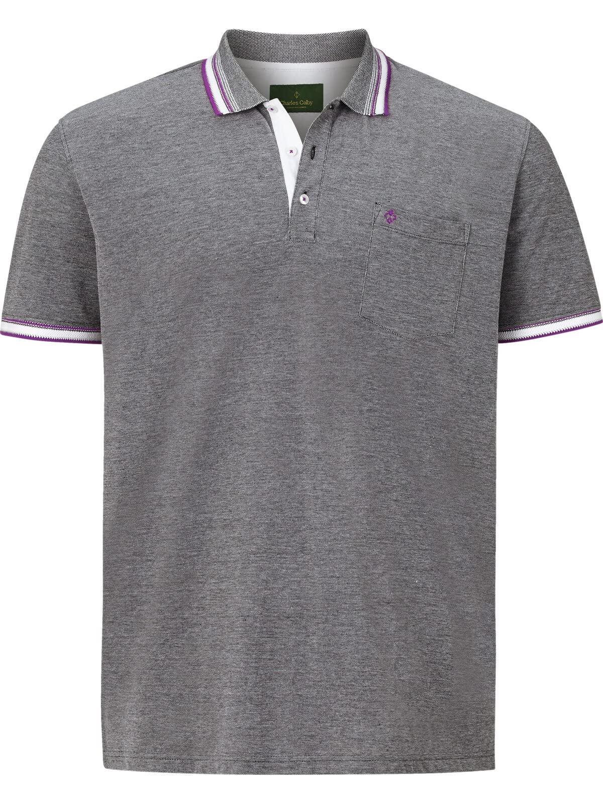 Charles Colby Herren Poloshirt Earl Dorian schwarz L - 52/54