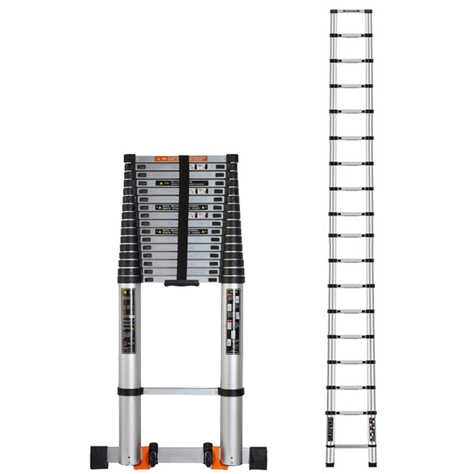 RASOANOA Teleskopleiter Teleskopleitern Mehrzweck-Ausziehleiter Teleskopleiter Aluminium-Teleskopleiter 20ft / 23,6ft / 25ft / 26ft, Hochleistungs-Klapp-Teleskop-Ausziehleiter Ambitious