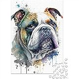 1000-teiliges Puzzle für Erwachsene und Teenager, Französische Bulldogge, Holzpuzzle, Puzzle für Erwachsene und Teenager, nachhaltiges Puzzle für Erwachsene, Spiele 75 x 50 cm