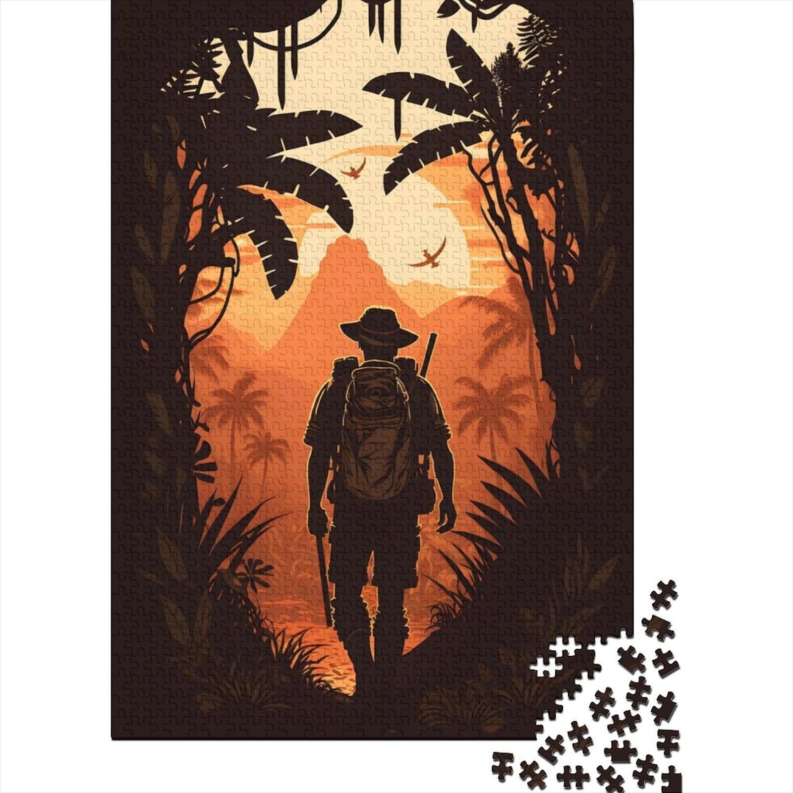 Auf der Suche nach verlorenen Edelsteinen. Schwierige, anspruchsvolle Puzzles mit 1000 Teilen aus Holz. Puzzles für Erwachsene. Teenager genießen Spiele für Erwachsene (Größe: 75 x 50 cm)