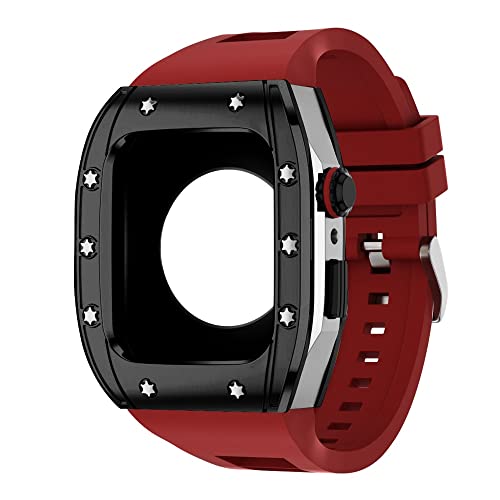 KANUZ Edelstahl-Gehäuse für Apple Watch 7er-Serie, 44 mm, 45 mm, Armbandzubehör, DIY-Modifikationsset, Abdeckung für iWatch 7, 6, SE, 5, 4 (Farbe: G, Größe: 44 mm für 6/5/4/SE)