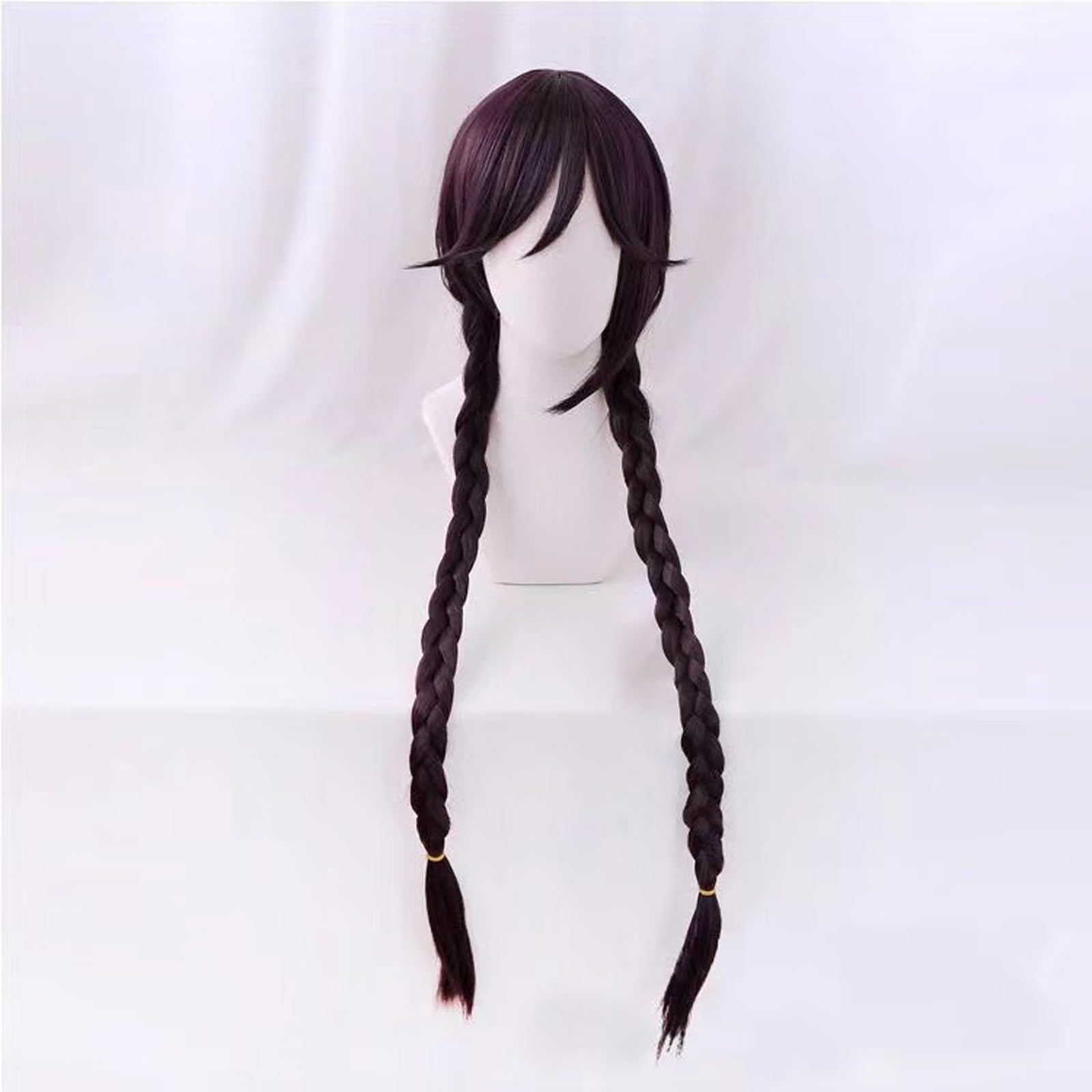 WCCNKK Anime Cosplay Perücke, Toko Fukawa Genocider Syo Perücke, 100 cm Langes Dunkelviolettes Haar, Mit Kostenloser Perückenkappe, Für Party Alltag Halloween Perücke Cosplay, Anime-Geschenk