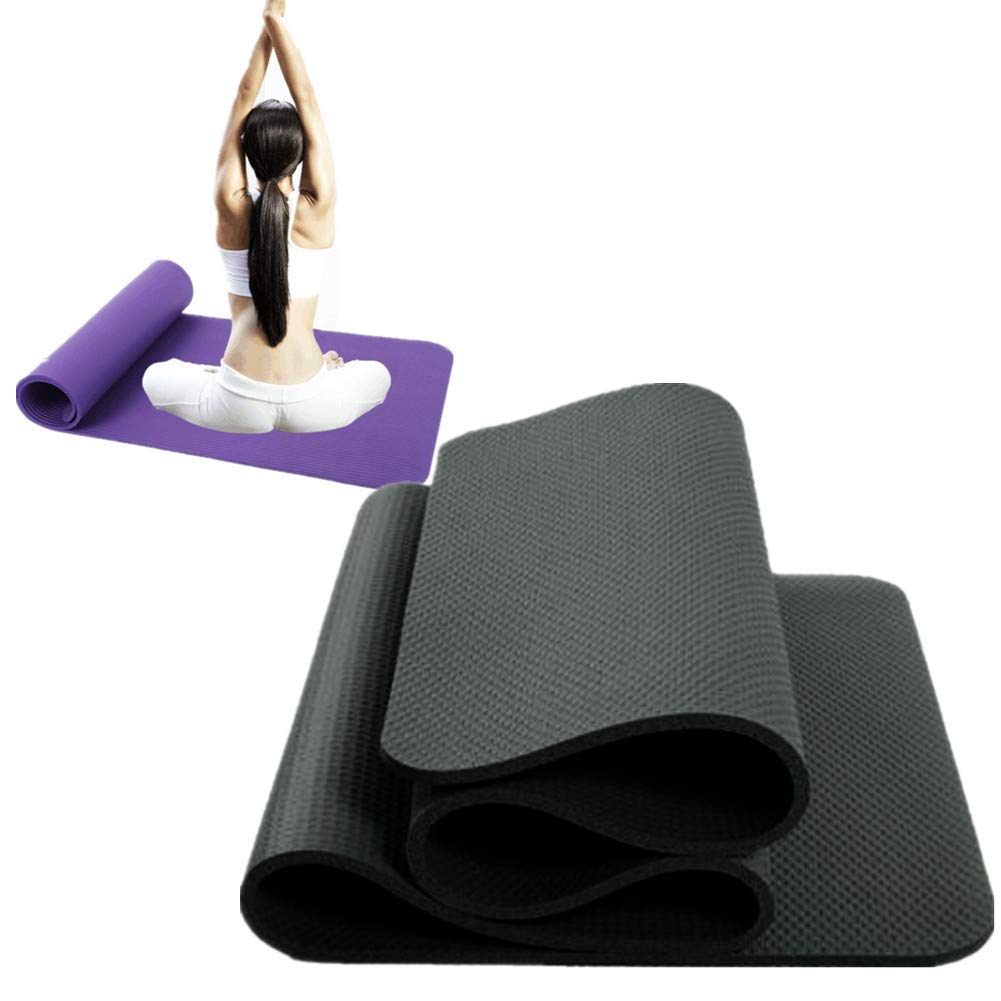 Exercise Mat Yoga Matte Trainingsmatte rutschfest Yogamatten für zu Hause Yogamatten Trainingsmatten für Heimgymnastik dick black,1cm