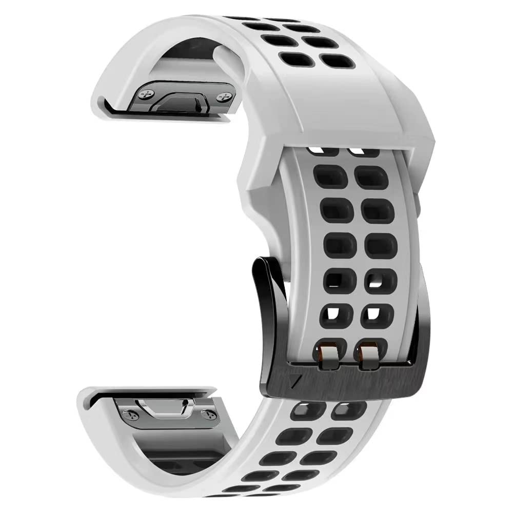 OPKDE Uhrenarmband für Garmin Fenix 7X, 7, 6, 6X, 5, 5X, 3HR, Epix, MarQ, Approash S62, TACTIX Delta, Silikon, einfach anzubringen, 22 mm / 26 mm, For Fenix 7, Achat