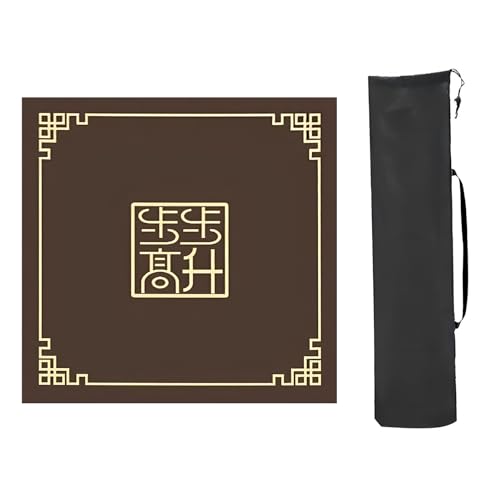 Mahjong Tischmatte,Kachel Spiele Tischabdeckung, Lärmreduzierende Mahjong-Tischmatte, Mahjong-Matte aus Faser und Gummi, vibrationsreduzierendes Mahjong-Pad for Mahjon-Poker(Brown,80x80cm (31.49x31.49