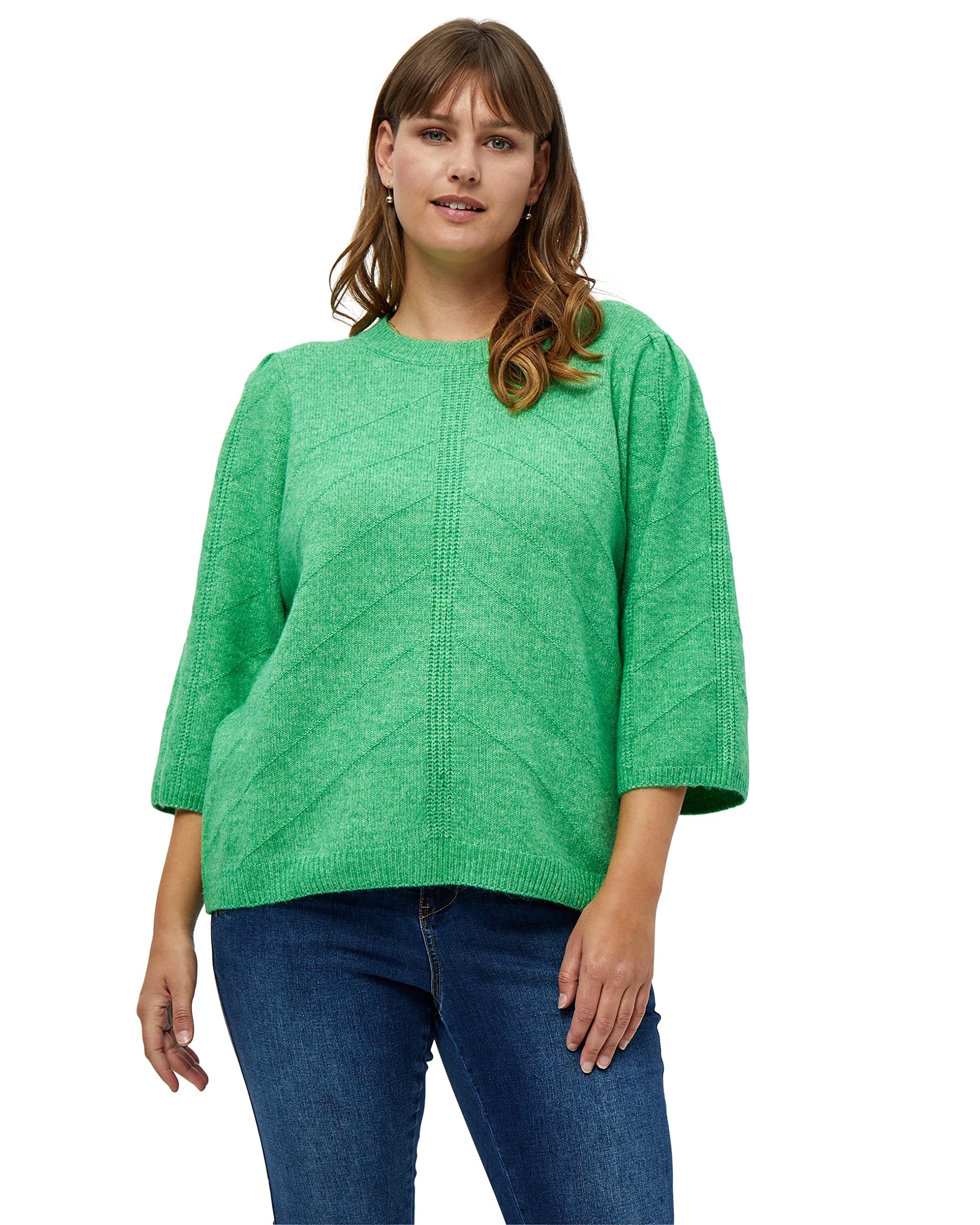 Peppercorn Damen Lenore Grüne Herbstpullover Größe 44 Pullover mit 3/4-Ärmeln, 3205 Bright Green