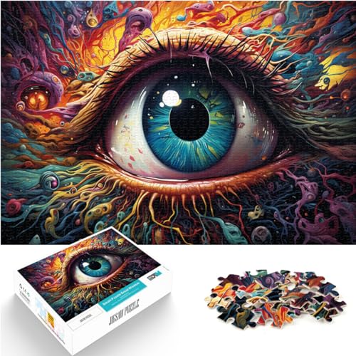 Puzzle zum Ausmalen, bunt, eyesad, 500 Teile, Puzzle für Erwachsene, Holzpuzzle, anspruchsvoll, aber unterhaltsam und humorvoll, 500 Teile (38 x 52 cm)