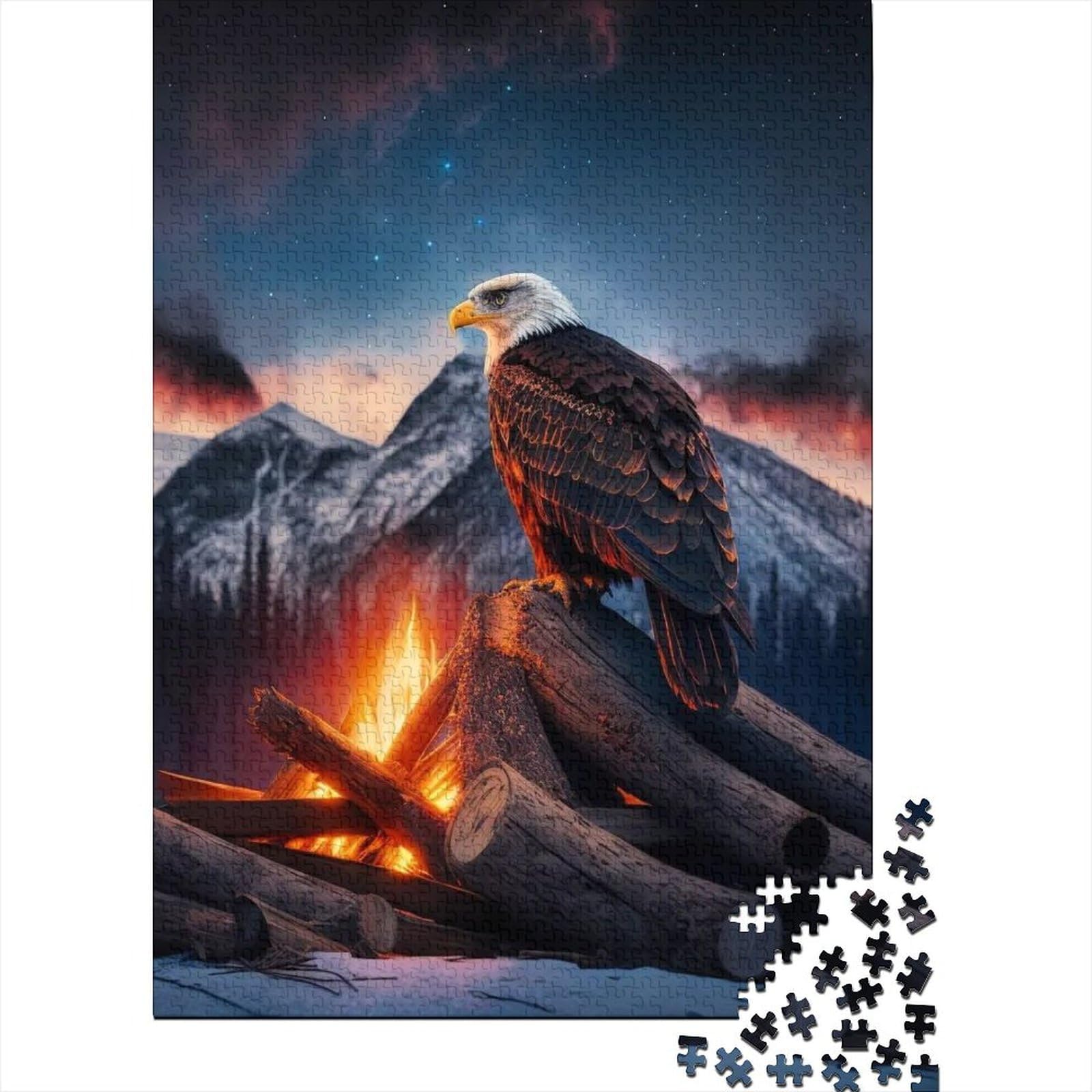 1000 Teile für Erwachsene Schwierige Puzzles Tiere Adler Holzpuzzles Puzzles für Erwachsene Teenager Lustige Familienpuzzles für Erwachsene (Size : 75x50cm)