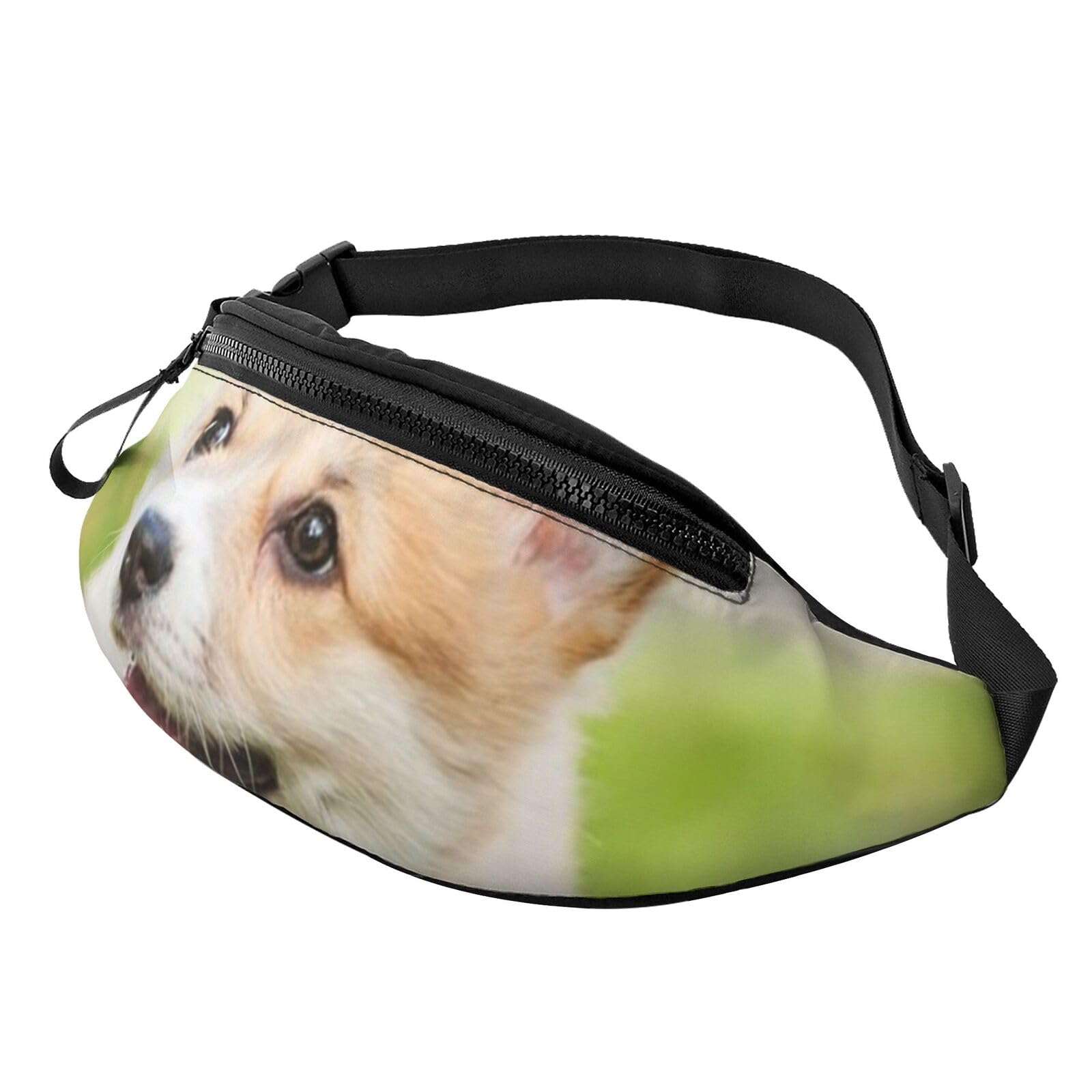 HSJFS Modische Hüfttasche mit bunten Zwergen, verstellbare Hüfttasche, lässige Brusttasche, Corgi Puppy, Einheitsgröße