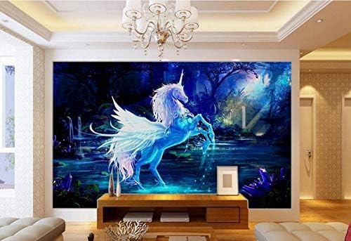 XLMING Märchenhaftes Einhorn 3D Tapeten Home Esszimmer Sofa Schlafzimmer Wohnzimmer TV Hintergrund-300cm×210cm