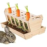 Idezek Kaninchen-Heu-Futterstation, Heu-Futterstation für Kaninchen,Bunny Feeder Futterstation - Großer Hasen-Heuständer, Hasen-Futterspender aus Holz mit abnehmbarer Oberseite,