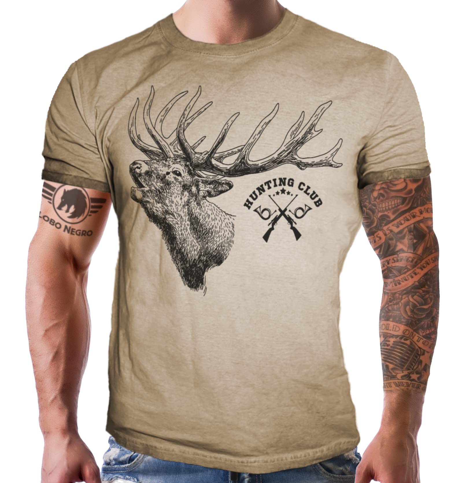 Jäger T-Shirt: Hunting Club Hirsch 2XL