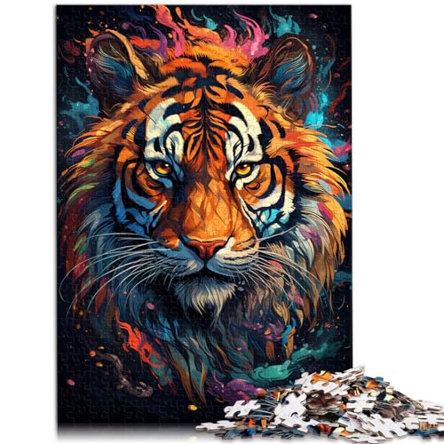 Puzzle, Gemälde eines bunten Tigers, Puzzle für Erwachsene, 1000 Teile, Holzpuzzle als Geschenk für die ganze Familie, 1000 Teile (50 x 75 cm)