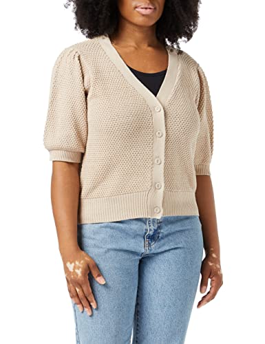 Peppercorn Destina Halbe Puffärmel Strickjacke Kurve | Strickjacke Damen In Beige | Frühling Cardigan Damen | Größe 44