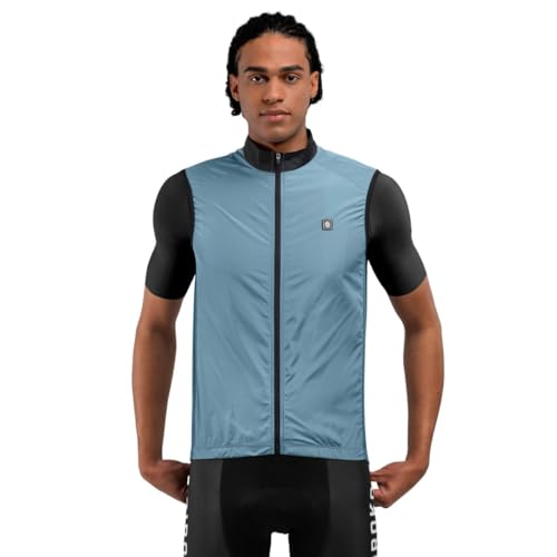 SIROKO V1 Windjacke für Radsport, Steel Blue, Large