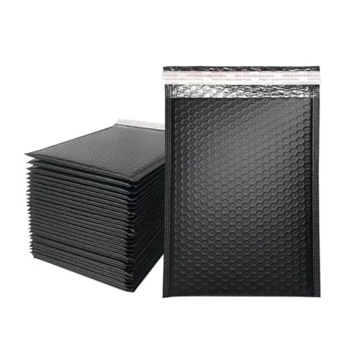 100 Packungen Versandtaschen, schwarze Verpackungsbeutel für Umschläge, Schmuckverpackungsbeutel, Anti-Extrusion, wasserdicht, schwarz, 15 x 18 cm