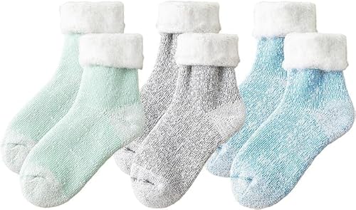 Snowbegone Cashmere Wool Socks, Premium Cashmere Socks, Women's Cashmere Socks Soft Winter Warm Thick Wool Socks (G-3 pairs)