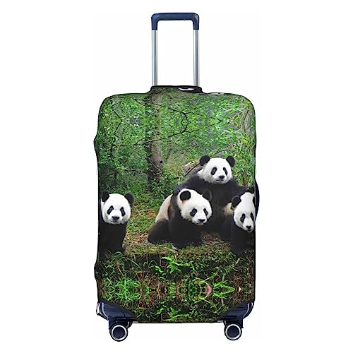 Miniks Reisegepäckhülle mit niedlichem Panda-Motiv, strapazierfähig, passend für 45,7 - 81,3 cm große Gepäckstücke, Größe XL, Schwarz, X-Large