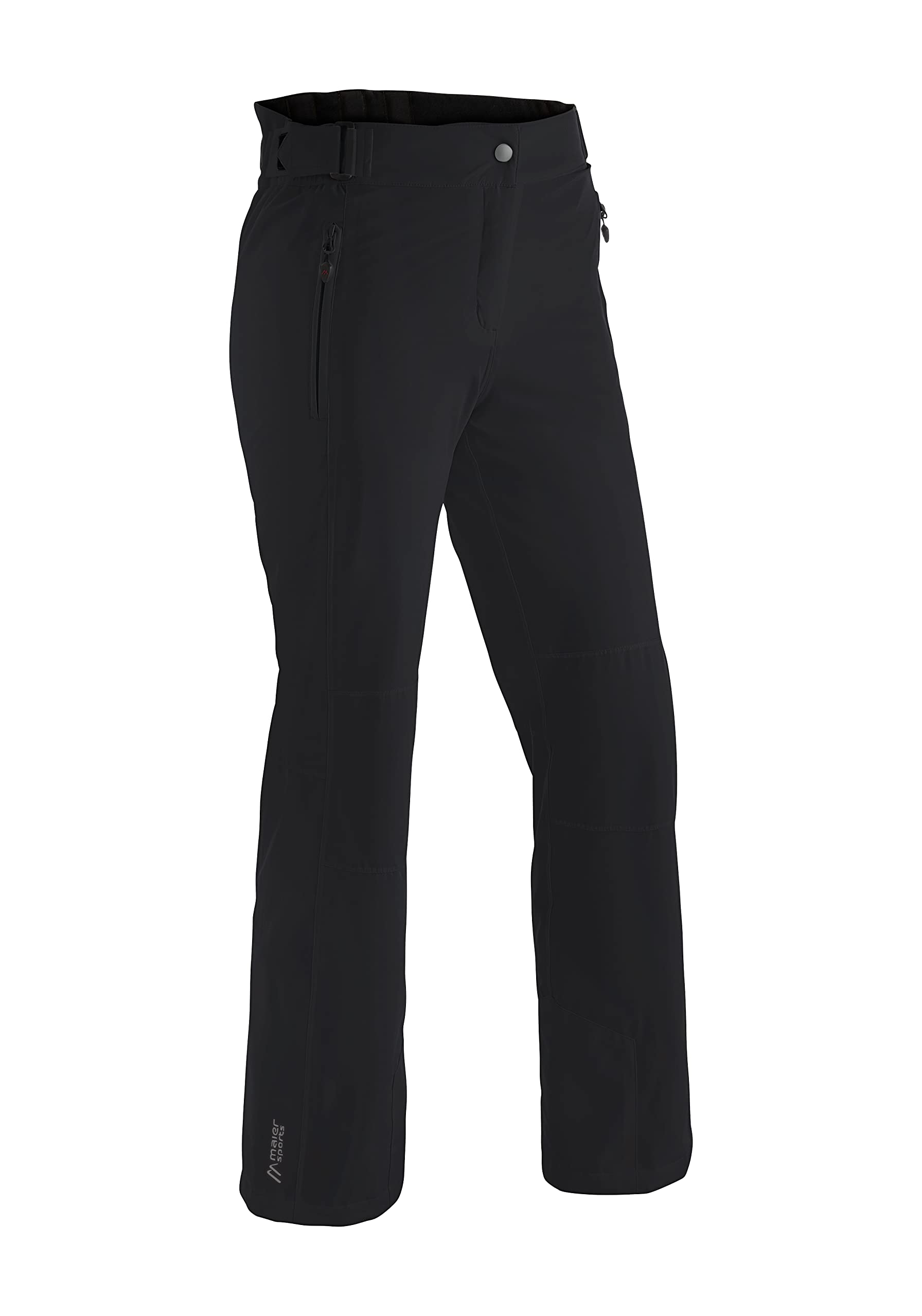 Maier Sports Vroni Slim, Enganliegende Damen Skihose, Wasserdichte Schneehose, Stretchmaterial und verstellbarer Bund, PFC-frei, mTHERM Wattierung & mTEX Wetterschutz, Schwarz, Gr. 21 (W33/L30)