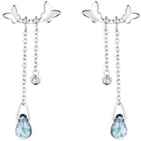 Kreative Ohrringe, Statement-Ohrringe aus 925er-Sterlingsilber, Ohrstecker for Damen, Schmetterlings-Quastenohrringe, weiblicher Modeschmuck, Tropfen-Ohrringe