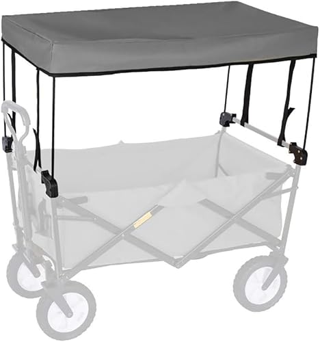 Faltwagen-Schattenaufsatz – Universelles Markisendach zum Einkaufen/Camping – Zubehör für tragbare Trolley-Wagen, Handschubwagen für den Außenbereich, Grau