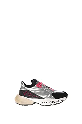 Pollini Damen Ja15995g0fjm190a35 Sneaker, Silber/schwarz, 35 EU