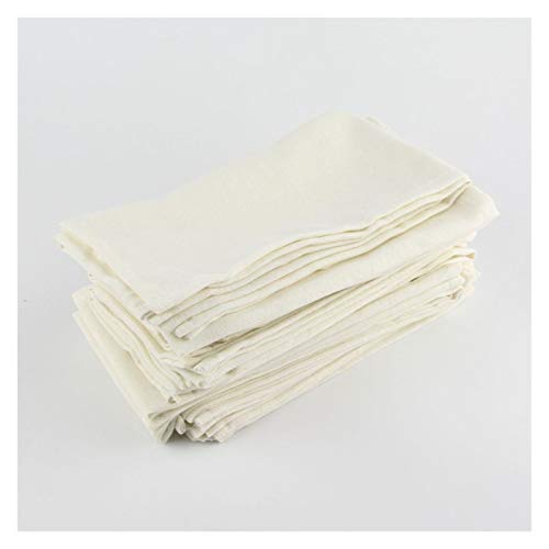 Wiederverwendbare Stoffservietten, Set von 12 Stück Tuch Servietten 40x40cm Baumwolle Leinen Servietten Tischsat Weiche Esstisch Servietten Matte Kinder Tisch Serviette Stoff(12 CJ006 4040Cream)