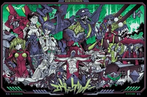 HfmQuisutron Jigsaw Puzzle 1000 Stück Classic Anime Evangelion Posterss Buntes Geschicklichkeitsspiel Für Die Ganze Familie Erwachsene Zq359Wk