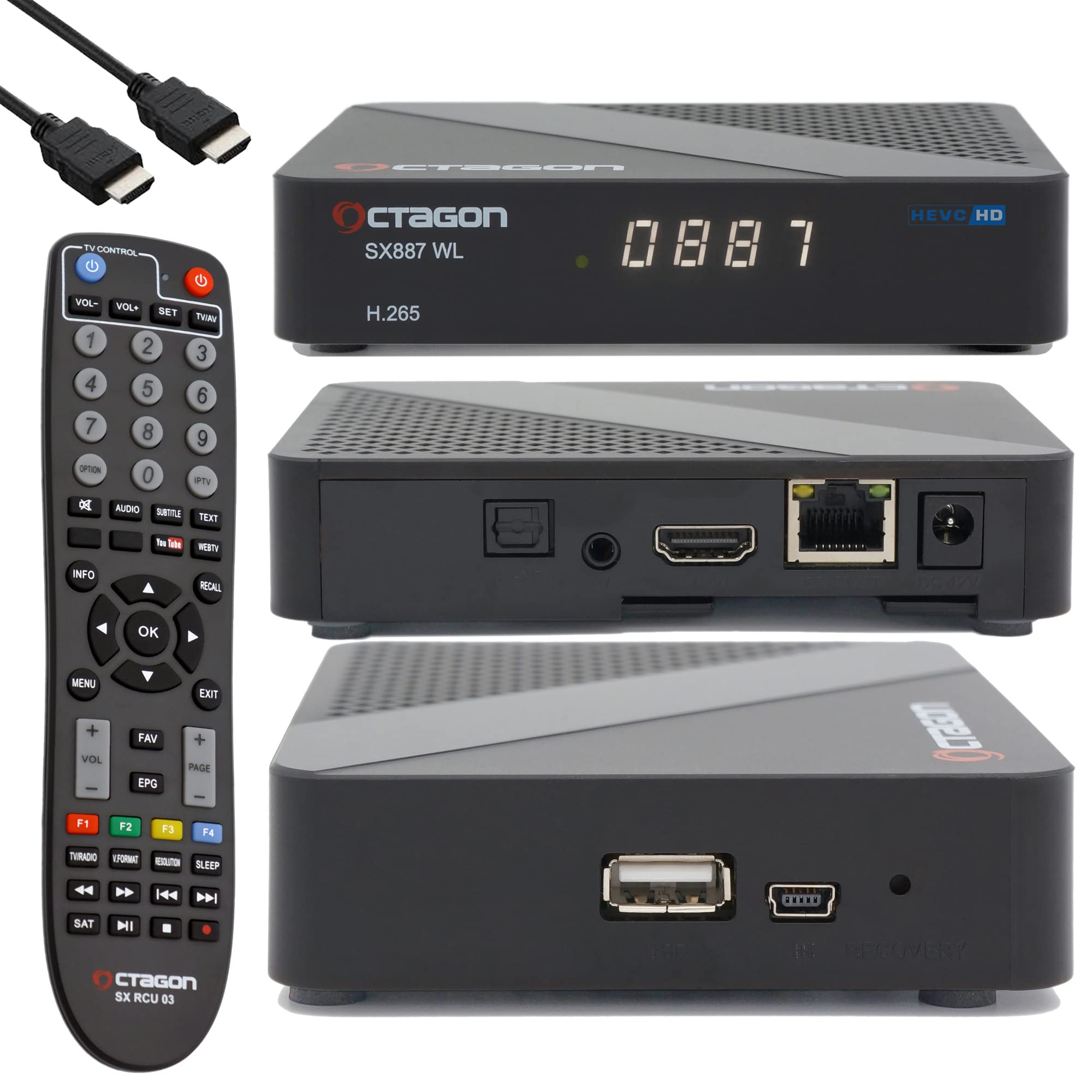 OCTAGON SX887 HD WL H.265 IP HEVC Smart TV Box, YouTube, USB, with 150 Mbits WiFi, etc.