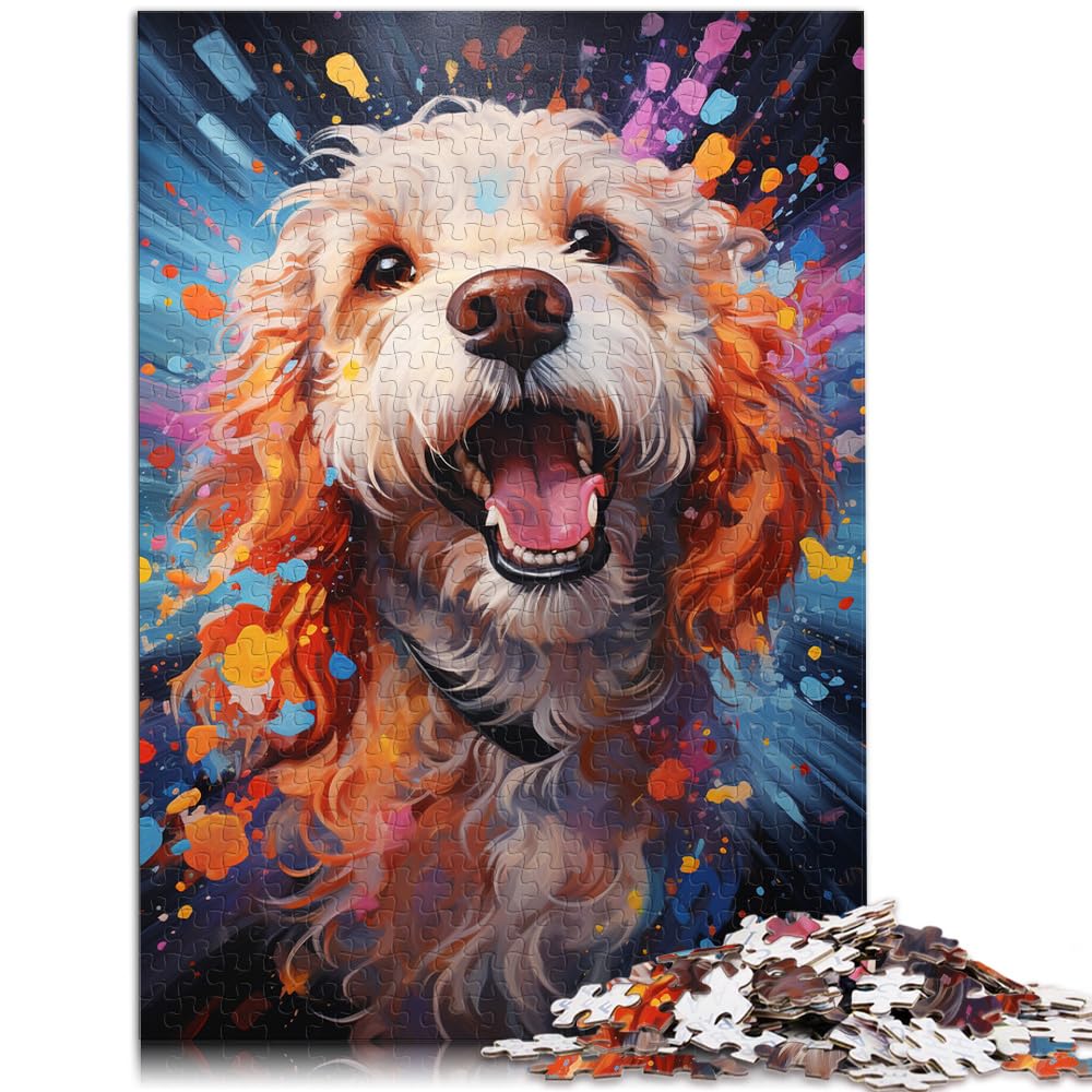 Puzzle | Puzzles, farbenfrohes psychedelisches Pudelgemälde, 1000 Teile, für Erwachsene, Holzpuzzle mit passendem Poster und Wissensblatt, 1000 Teile (50 x 75 cm)