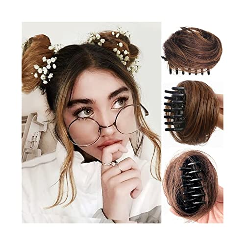 Bun Haarteile 1 Stück Haarteile, Hochsteckfrisur, Ballett-Dutt for Frauen, Grils, Klaue, Clip-in-Haarknoten, unordentliche gefälschte Haarknoten, Erweiterungen, Clip-in-Donut-Chignon-Synthetik-Brötche