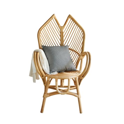 yixinzi-2024 Rattan-Akzentstuhl Mid Century Modern Akzentstuhl, Rattan-Esszimmerstuhl mit Armlehne, bequemer Rückenlehnenstuhl, Liegestuhl for Wohnzimmer, Schlafzimmer Sessel