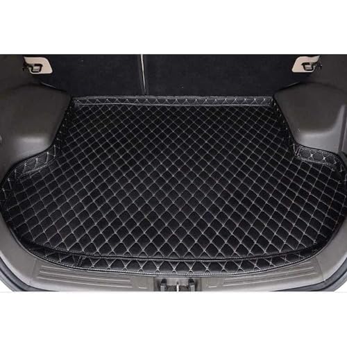 CutuLi Auto Leder Kofferraummatte FüR Au-di Cabrio A3 /A5 /R8 /RS 5 /S3 /S4, Kofferraumwanne Schutzmatte Teppich rutschfest Innenmatte Zubehör, H/Black Beige2